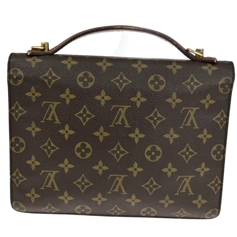 Louis Vuitton LV  Monceau S-Lock Bag Brown Monogram 2-Way Bag - Picture 2 of 14